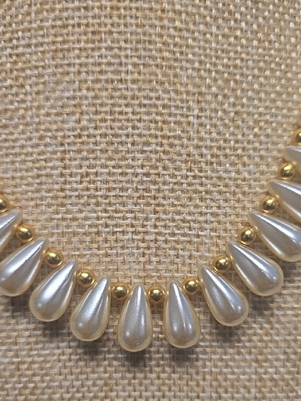 Joan Rivers Lustrous Faux Pearl Teardrop Necklace with Gold Tone Bead Accents - Picture 10 of 12